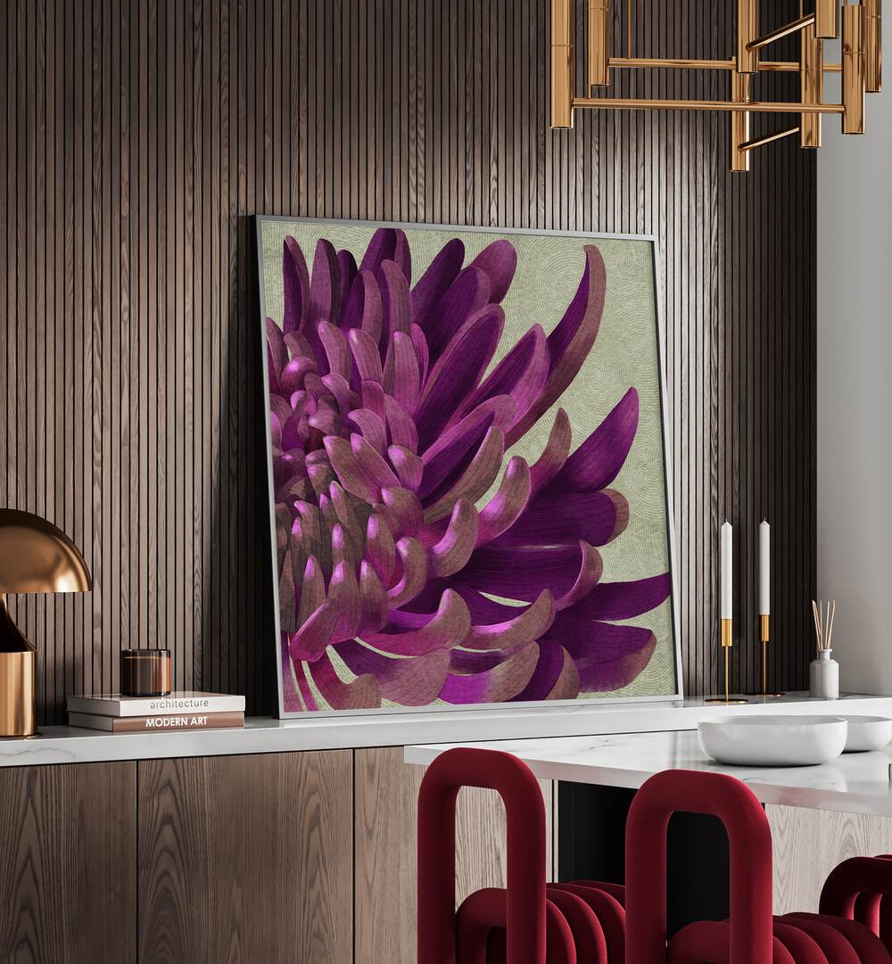 Chrysanthemum Purple, floral flower paintings adding elegance and rich hues to your home decor. Perfect for flower lovers.