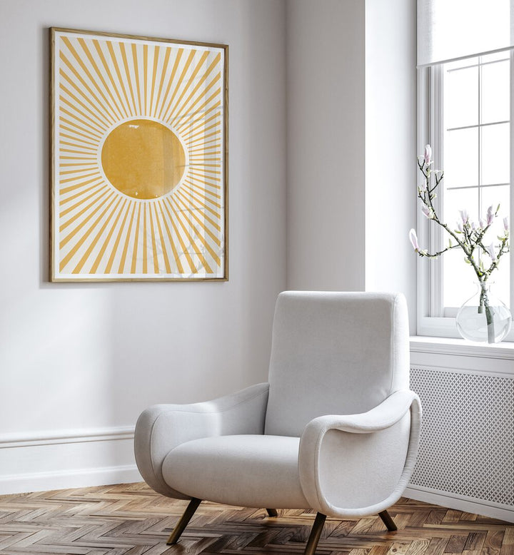 Brighten your space with BOHO SUN, BOHO ART PAINTINGS by The Miuus Studio, featuring stunning sunburst design.
