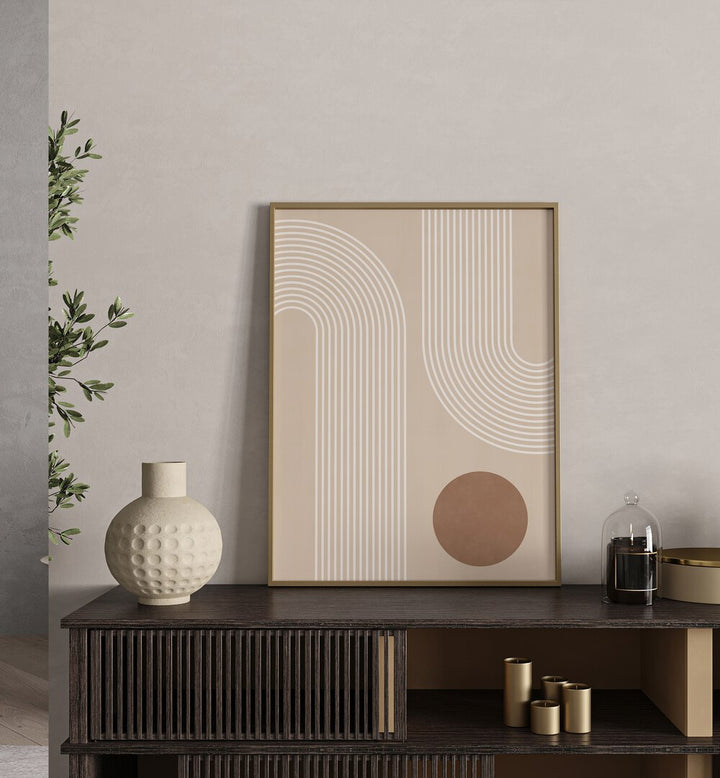 Elegant BEIGE ARC III, BOHO ART PAINTINGS by Elena Ristova, showcasing contemporary design and sophistication.