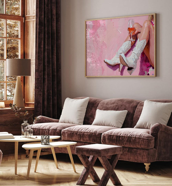 WINE AND BOOTED , VIBRANT & ELECTRIC ART PRINTS