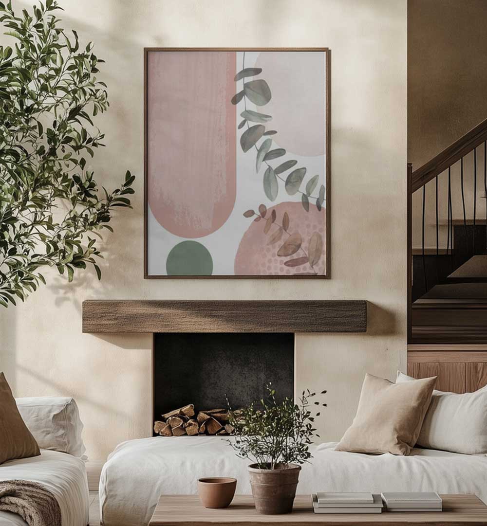 SAGE PINK I , BOHO ART PAINTINGS
