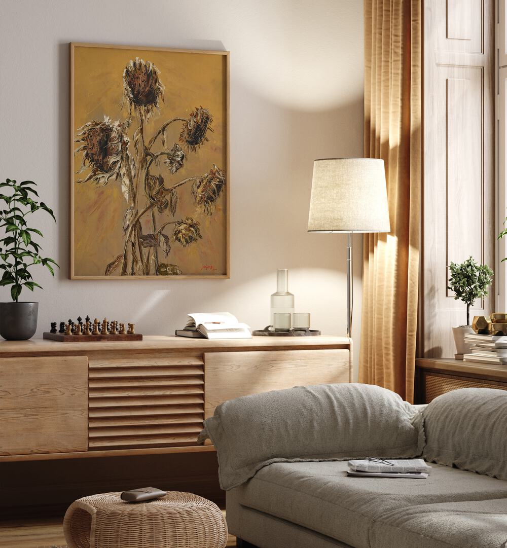 SUNFLOWER V, FLORAL FLOWER PAINTINGS add a vibrant touch to any space, enhancing your decor beautifully.