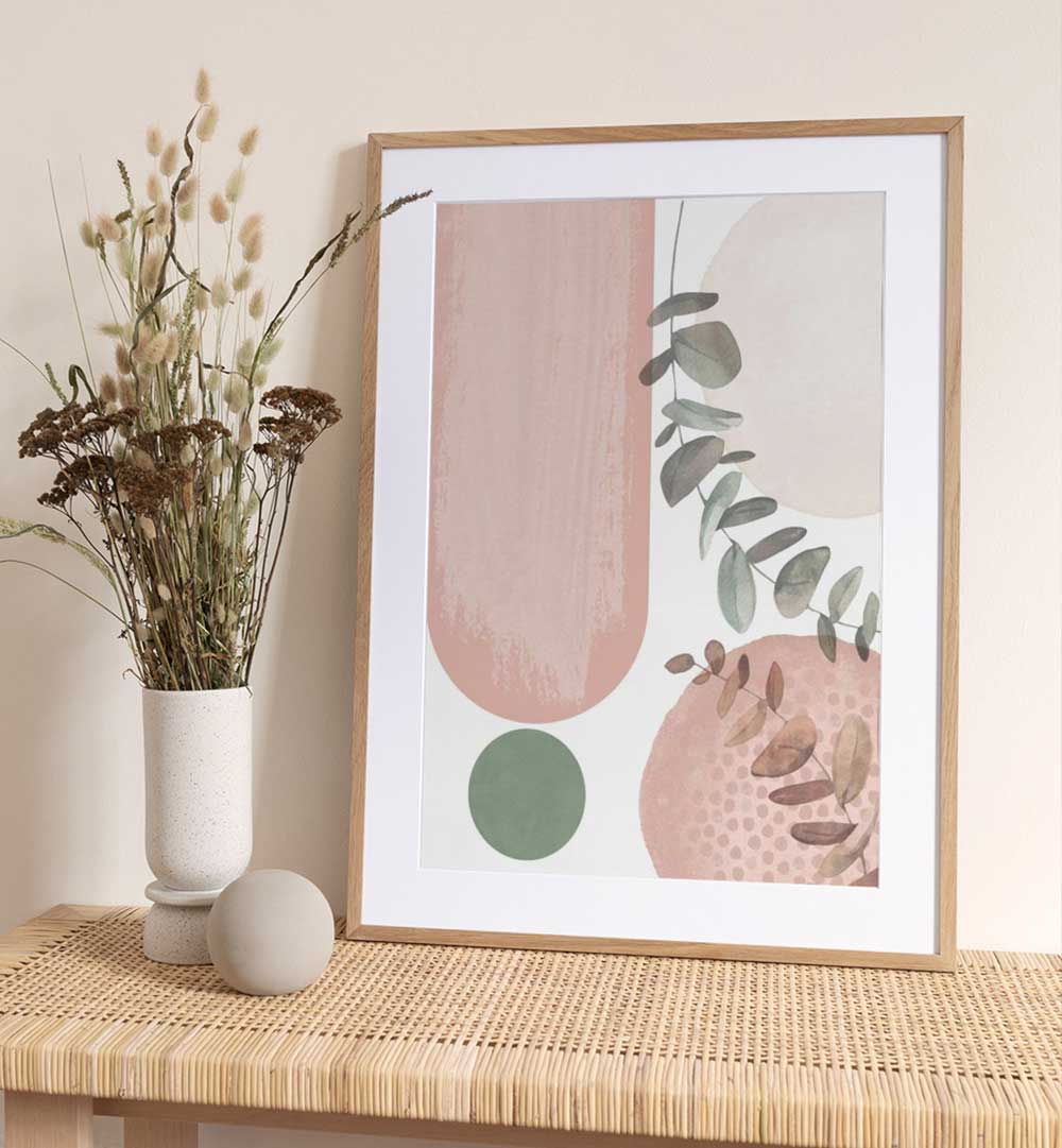 SAGE PINK I , BOHO ART PAINTINGS