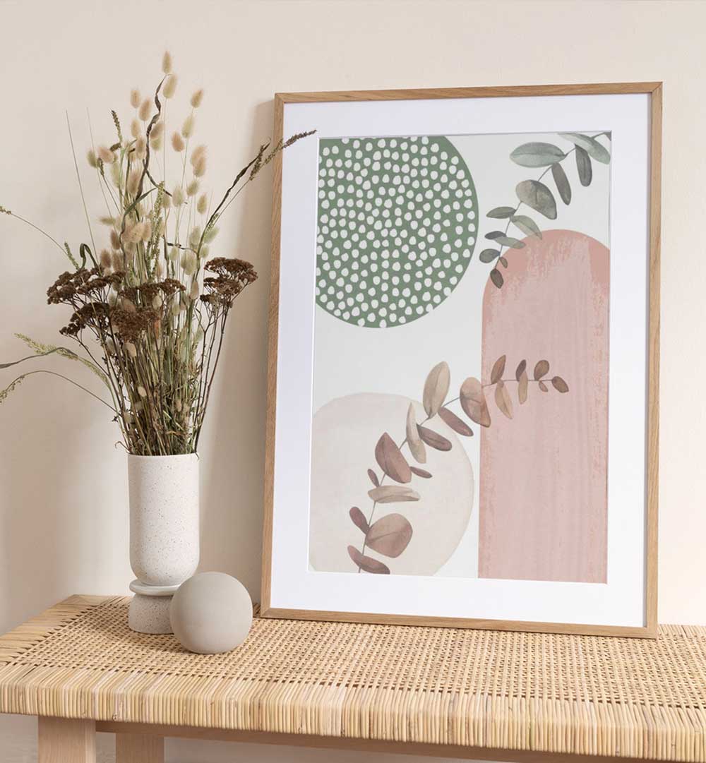 SAGE PINK III , BOHO ART PAINTINGS