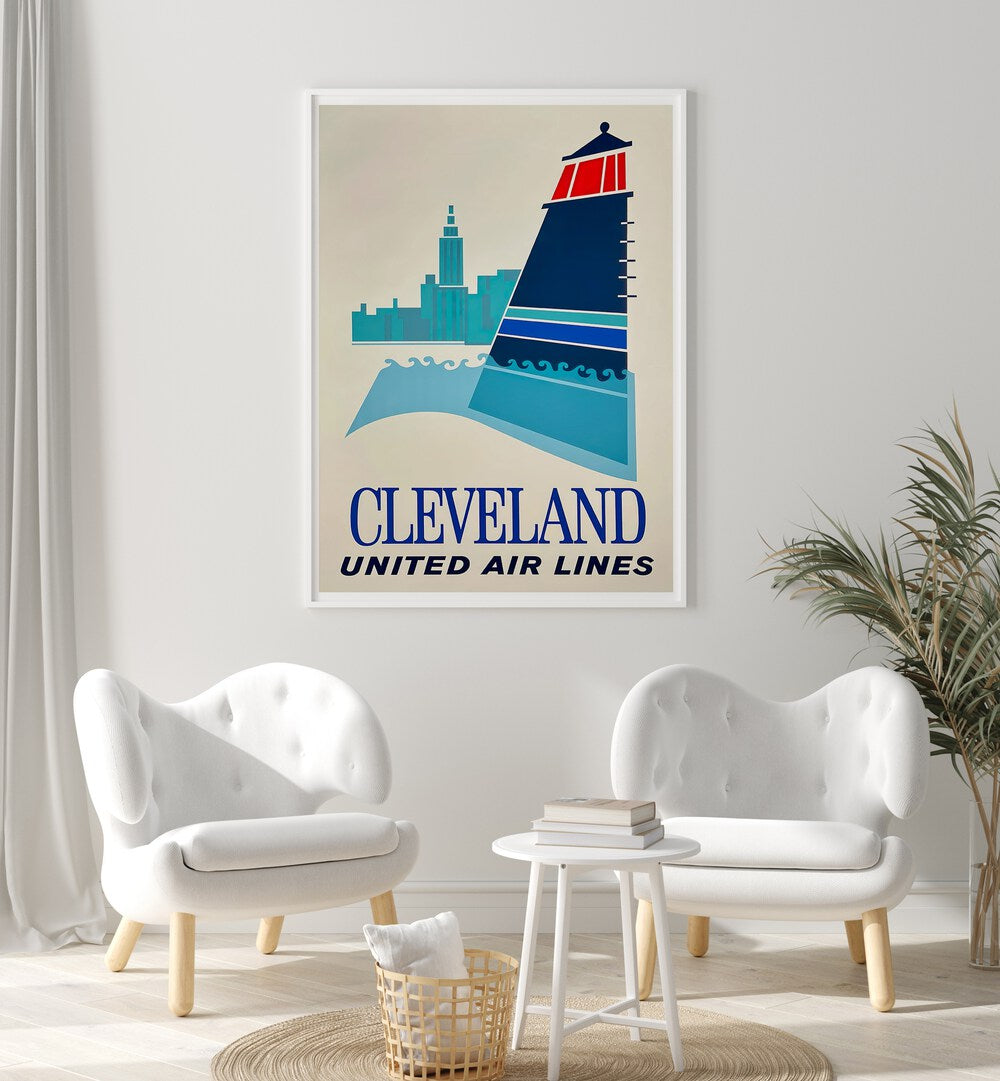 CLEVELAND AIR LINES, VINTAGE TRAVEL POSTERS showcasing a retro design, perfect for any travel enthusiast's decor.