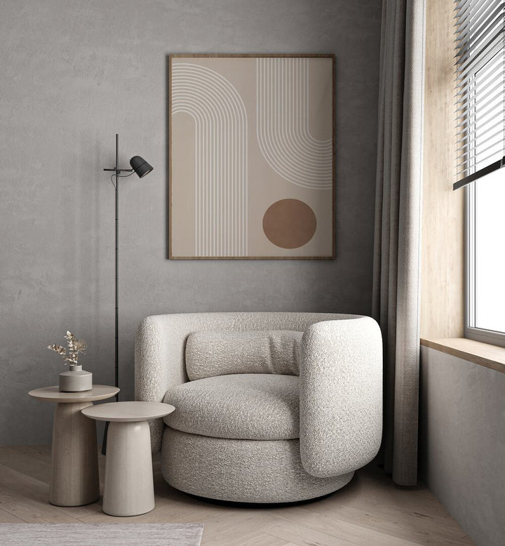 Elegant BEIGE ARC III, BOHO ART PAINTINGS by Elena Ristova enhance modern decor with sophisticated design.