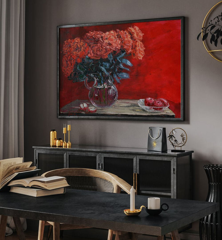 Vibrant flower scent fills the room with this stunning floral flower painting, perfect for any decor.