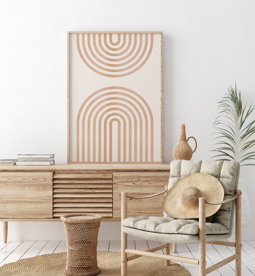 Vibrant RAINBOW LINES II, BOHO ART PAINTINGS enhancing modern decor with stylish abstract design. Perfect for any space!