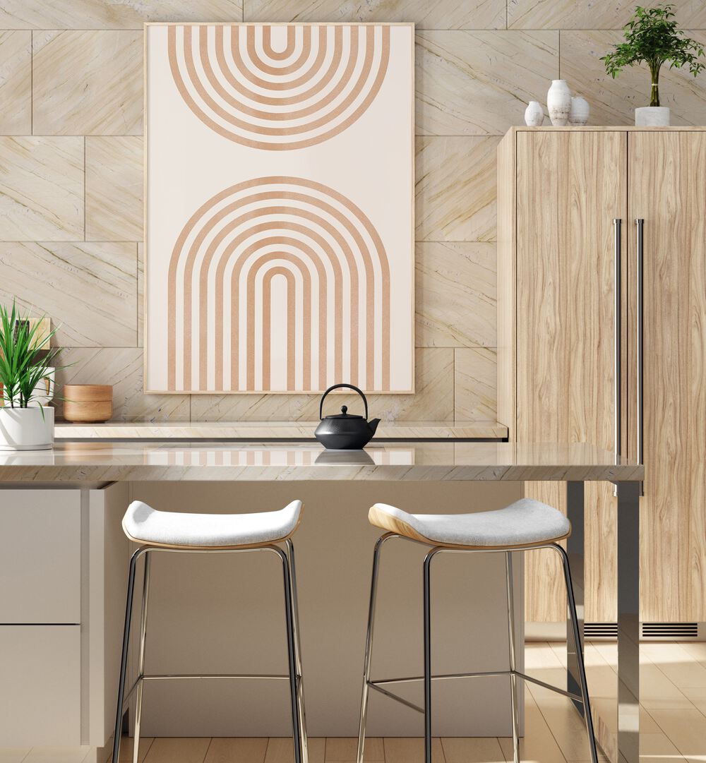 Vibrant RAINBOW LINES II, BOHO ART PAINTINGS enhance modern decor, adding color and style to any space.