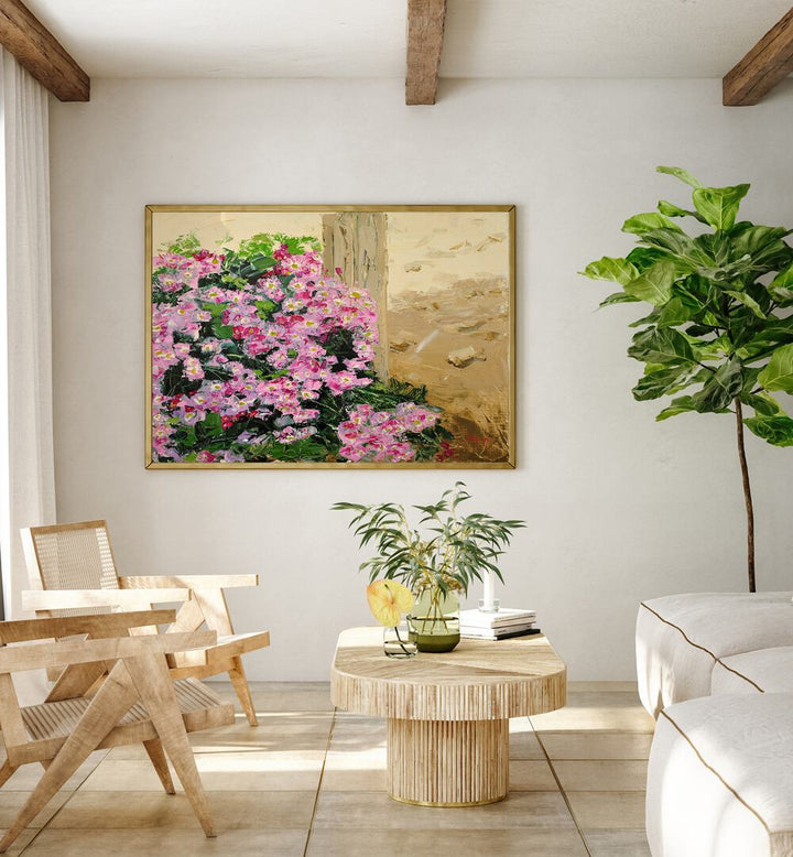 Vibrant WILD CHRYSANTHEMUM CANVAS, FLORAL FLOWER PAINTINGS brightening a stylish interior space. Perfect for decor.
