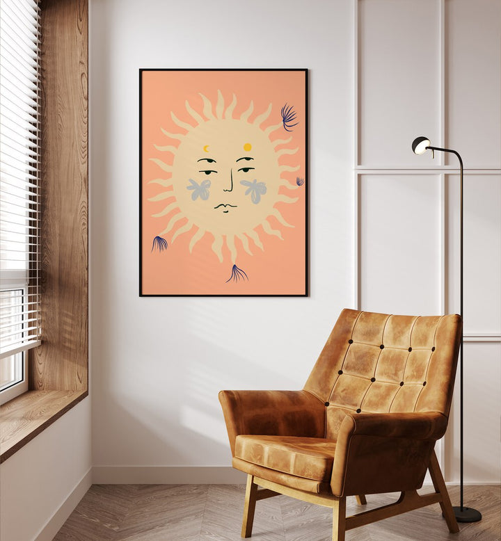 Brighten your space with the PINK SUN, VIBRANT art print, showcasing a lively sun design for modern decor.