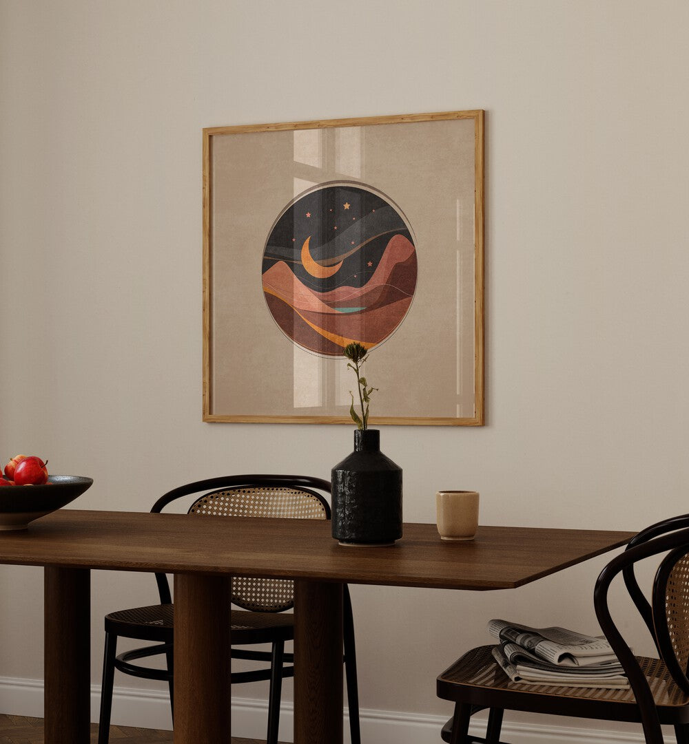 Elevate your space with CEMBER GECE SAHNESI, BOHO ART PAINTINGS by Emel Tunaboylu on premium canvas.