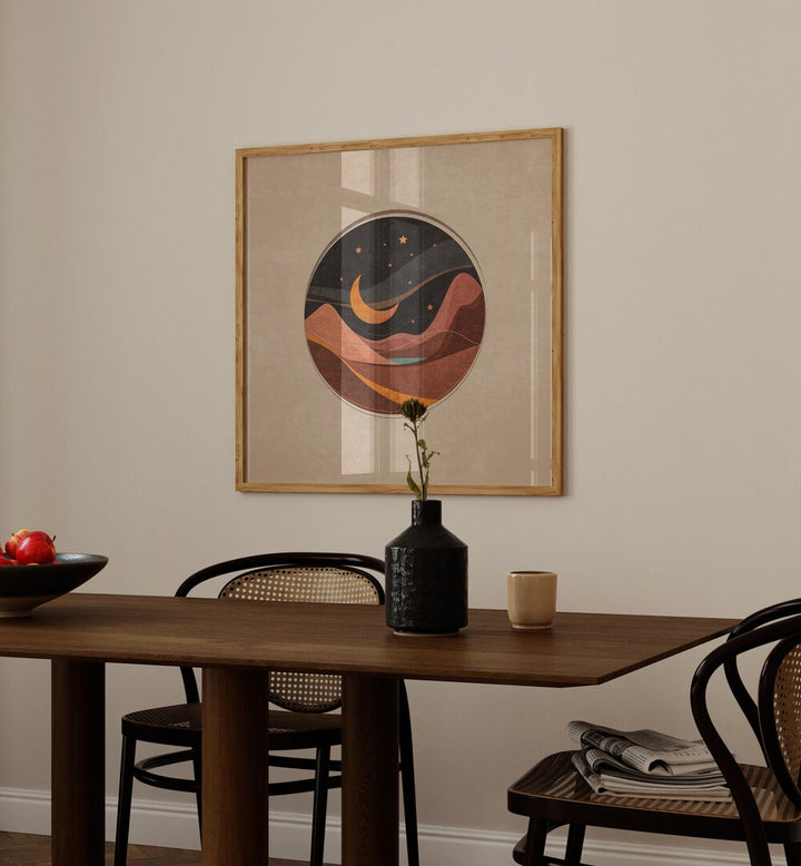 Elevate your space with CEMBER GECE SAHNESI, BOHO ART PAINTINGS by Emel Tunaboylu on premium canvas.