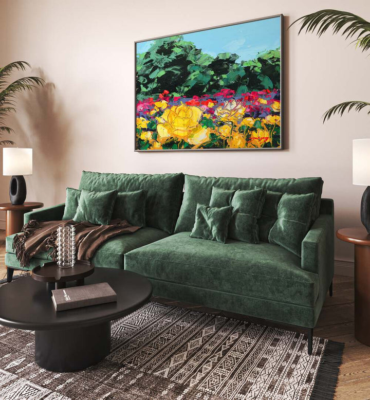 Brighten your space with WILD ROSE CANVAS, FLORAL FLOWER PAINTINGS, showcasing vibrant blooms in a stylish setting.