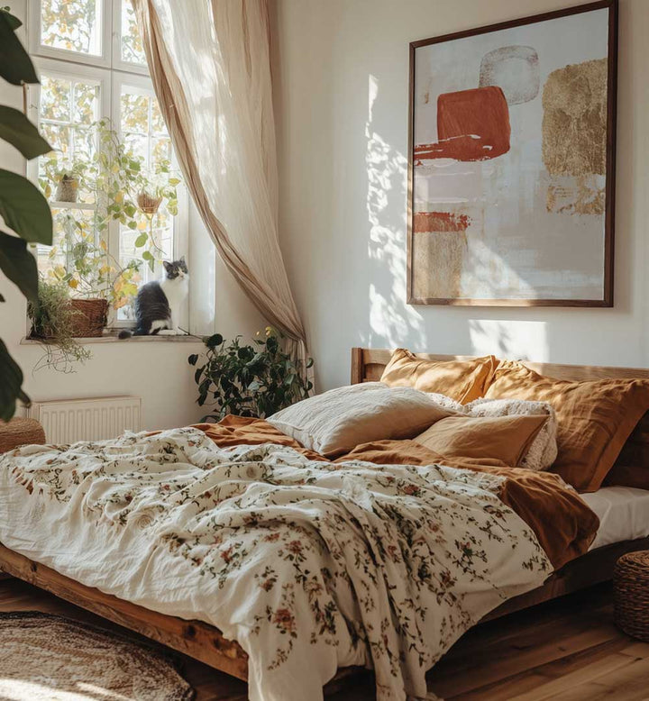 TERRACOTTA AUTUMN , BOHO ART PAINTINGS