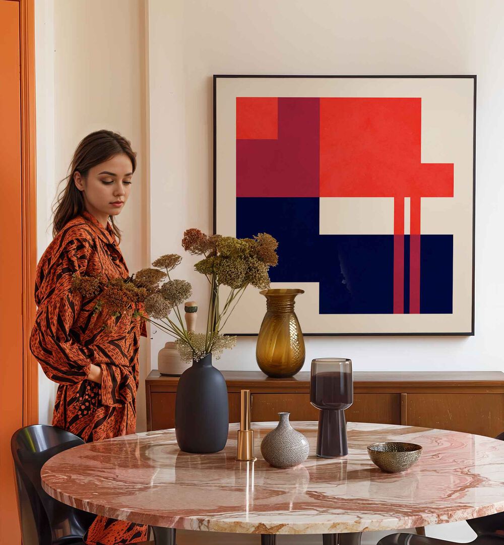 Stylish decor featuring COLORFUL 5, GEOMETRIC ART PRINTS, enhancing modern interiors with vibrant hues and bold design.
