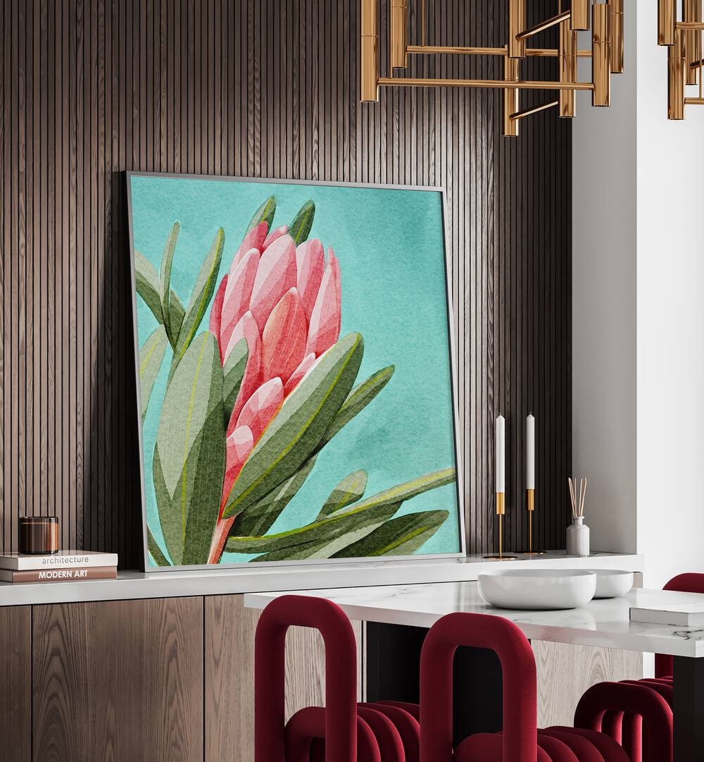 Elegant KING PROTEA, FLORAL FLOWER PAINTINGS bring exotic charm and beauty to any modern space.