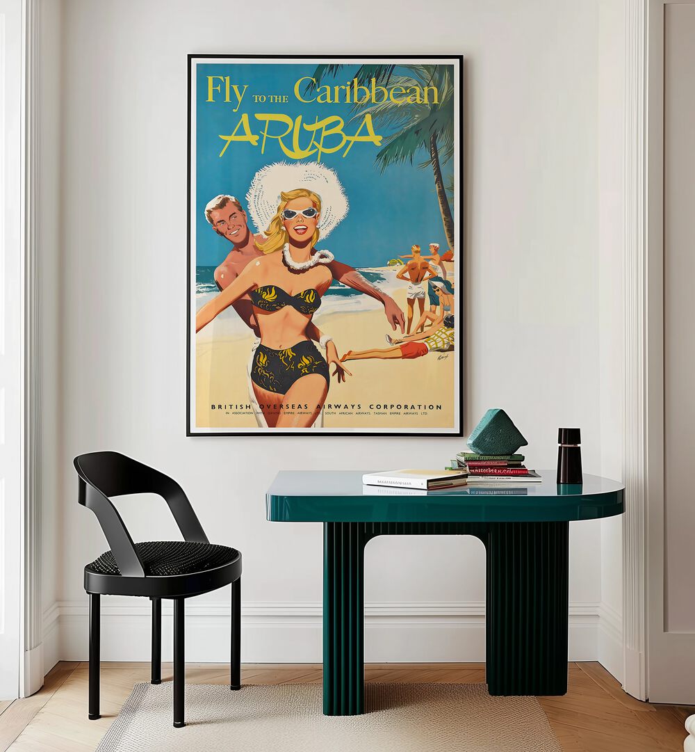 ARUBA I, VINTAGE TRAVEL POSTERS showcase vibrant Caribbean charm, perfect for enhancing your home decor.