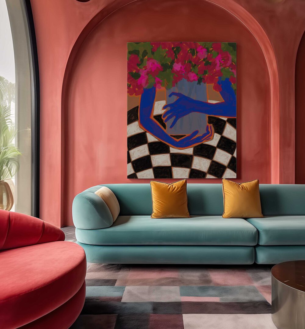 Brighten your space with IN THE MORNING, FLORAL FLOWER PAINTINGS, showcasing vibrant blooms in a modern setting.