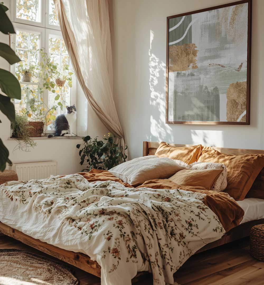 WHITE LINES ON GREEN II , BOHO ART PAINTINGS