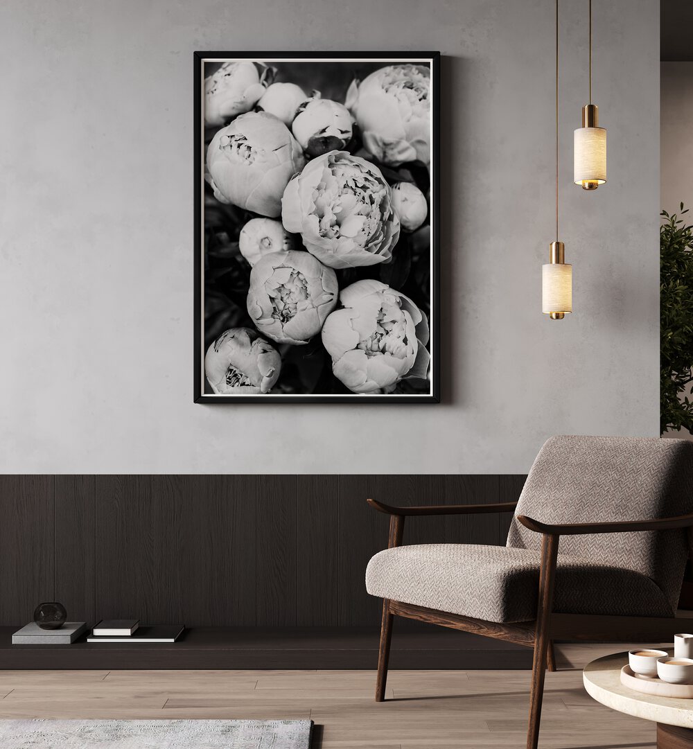 Elegant ROSE BUSH and FLORAL FLOWER PAINTINGS adorn a stylish interior, enhancing beauty and tranquility.