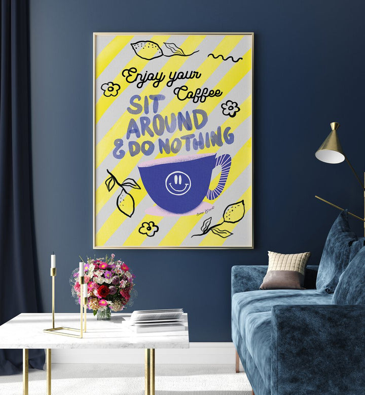 Brightly colored ENJOY COFFEE, QUOTES AND TYPOGRAPHY POSTERS enhance any space, perfect for coffee lovers.
