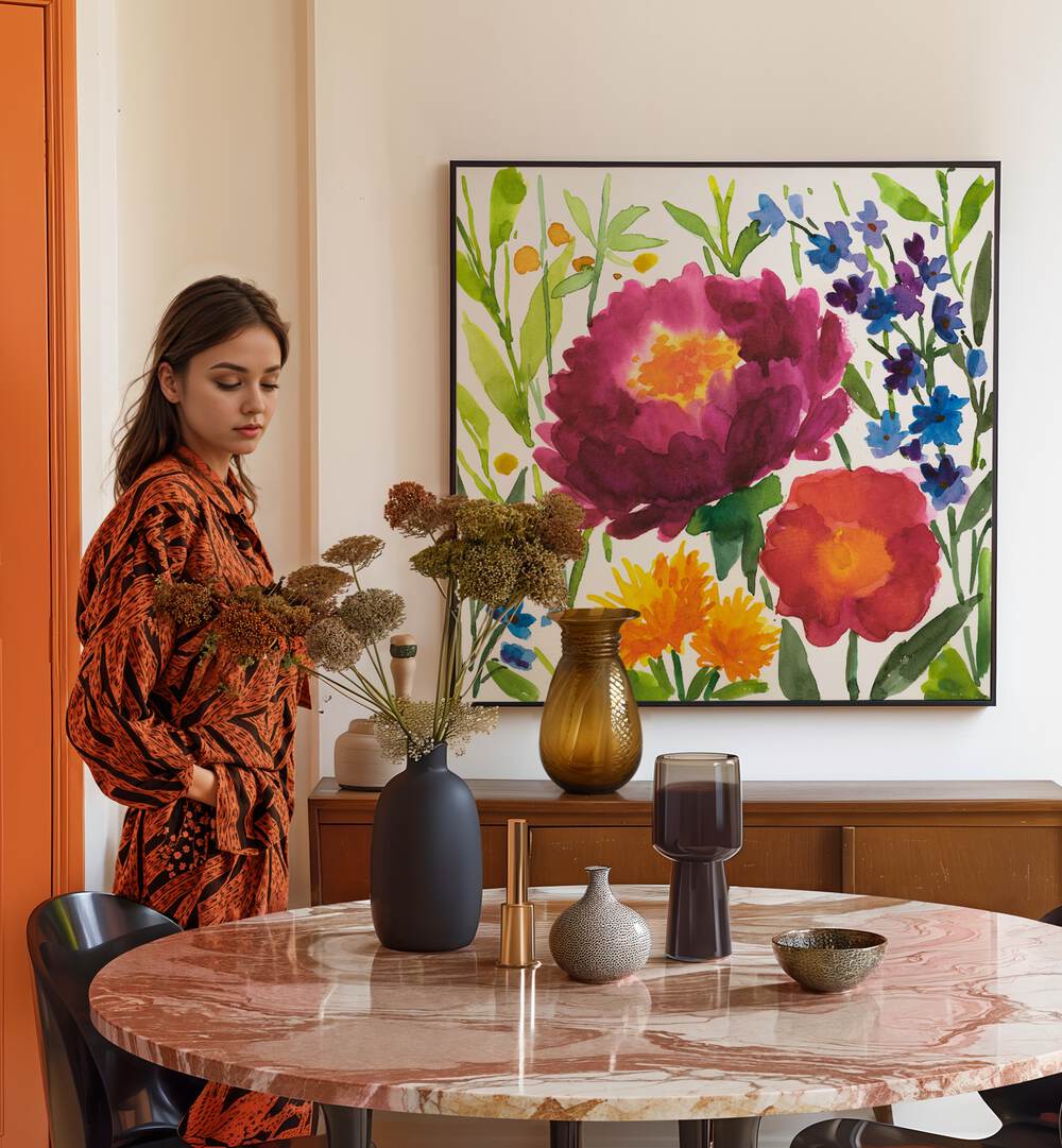 Brighten your space with MORNING, FLORAL FLOWER PAINTINGS, showcasing vibrant blooms and nature's beauty.
