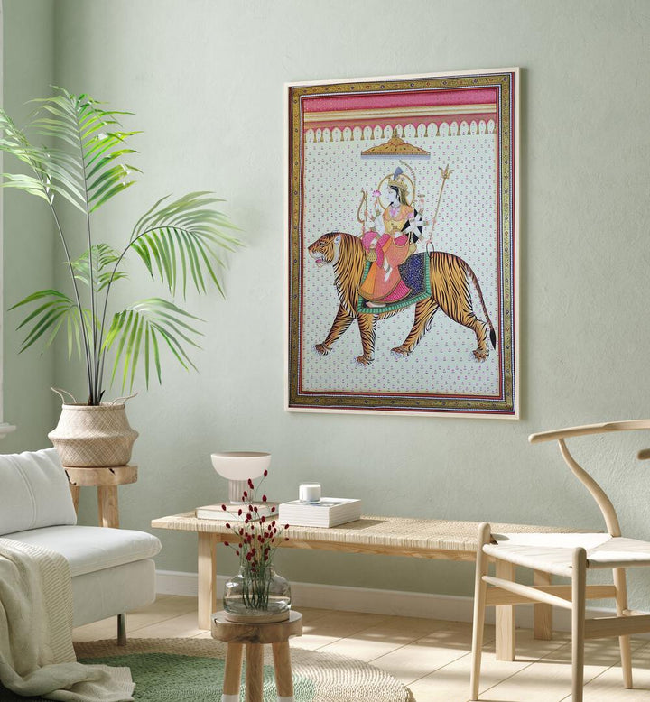 Exquisite MAA DURGA, INDIAN ART PAINTINGS showcasing vibrant colors and divine essence for your home decor.