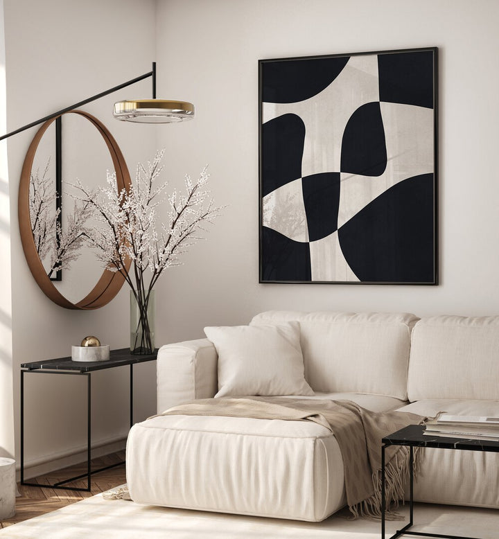 CURVED SHAPES 3, ABSTRACT PAINTINGS enhance modern decor with stylish curved lines and smooth surfaces.