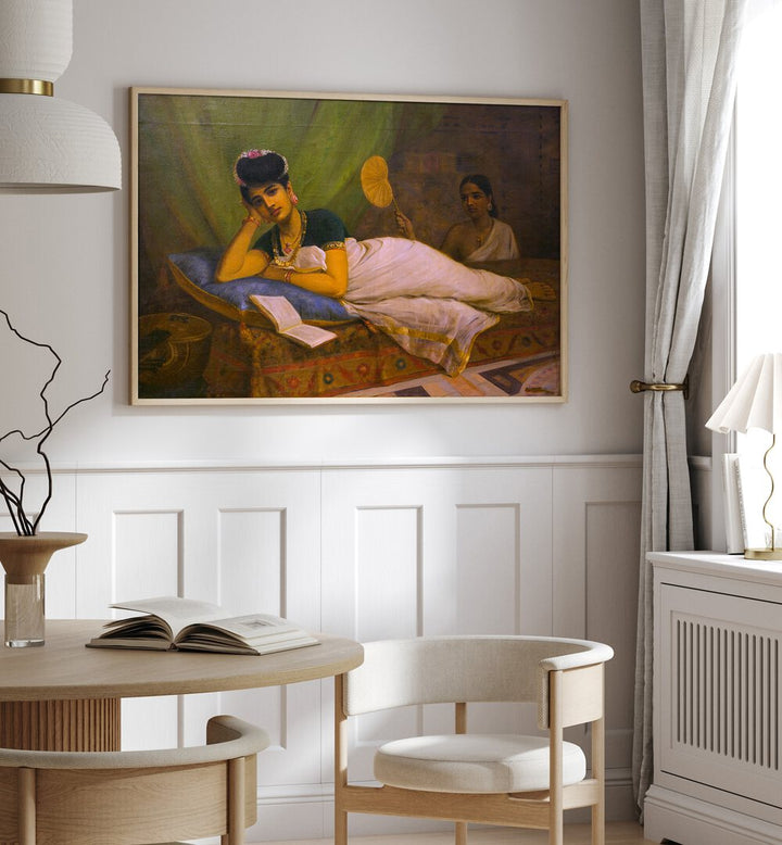 RECLINING WOMAN , INDIAN ART PAINTINGS