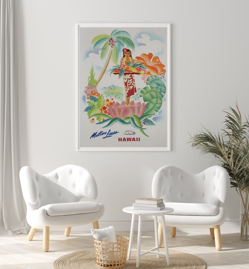 Bright and colorful HAWAII IV, VINTAGE TRAVEL POSTERS showcasing Hawaii's beauty, perfect for any decor.