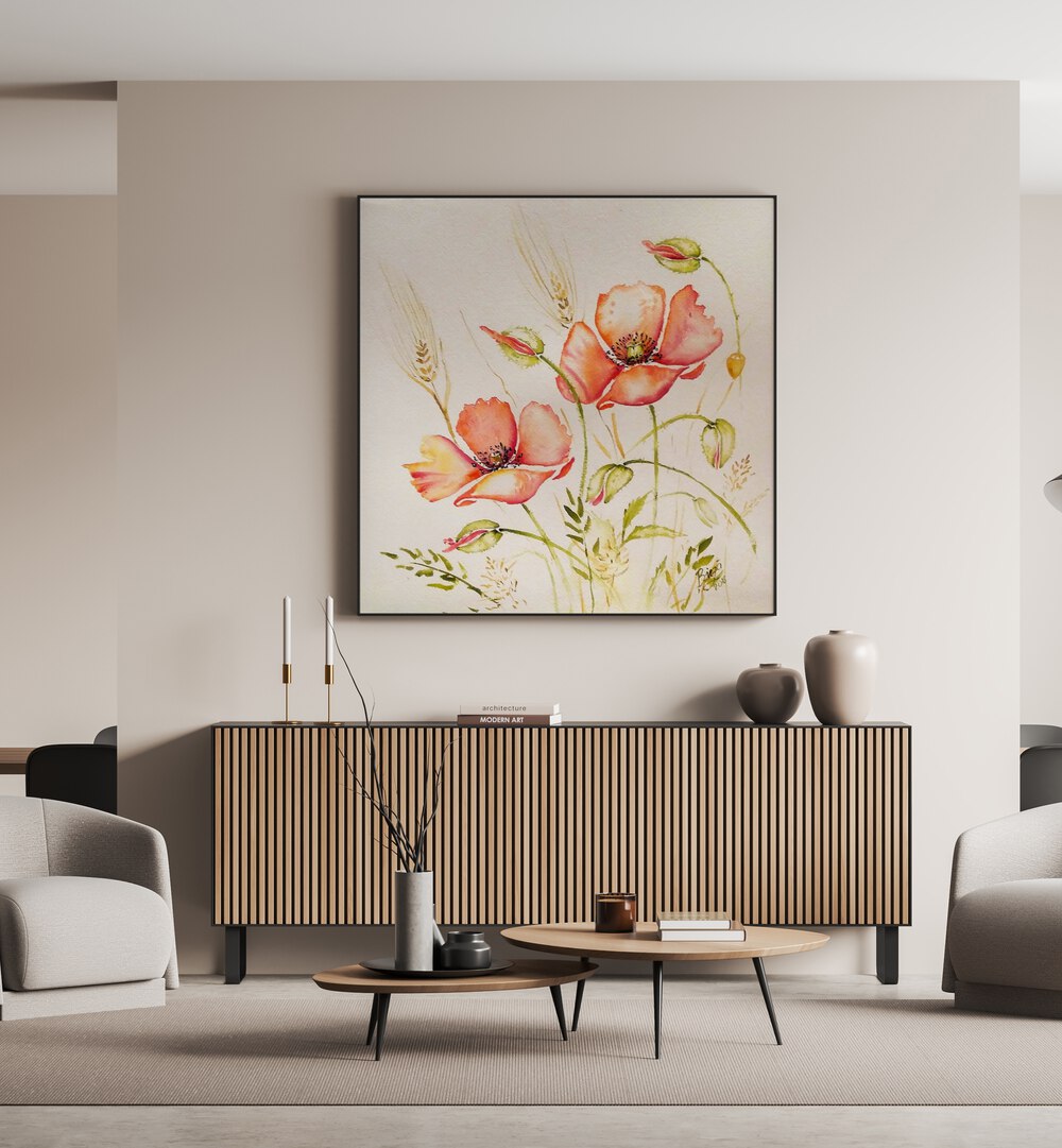 Enhance your decor with SUMMER MEADOW 2, FLORAL FLOWER PAINTINGS, bringing nature's beauty into your home.