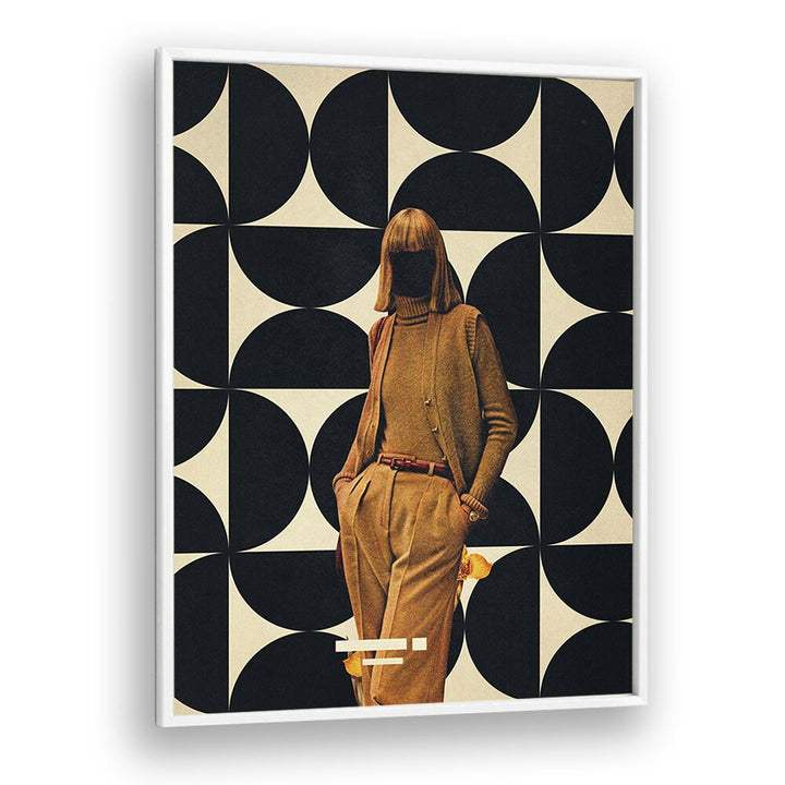 Stylish surreal art print from the 1978 ANNIE COLLECTION, SURREAL ART PRINTS by Frank Moth in a white frame.