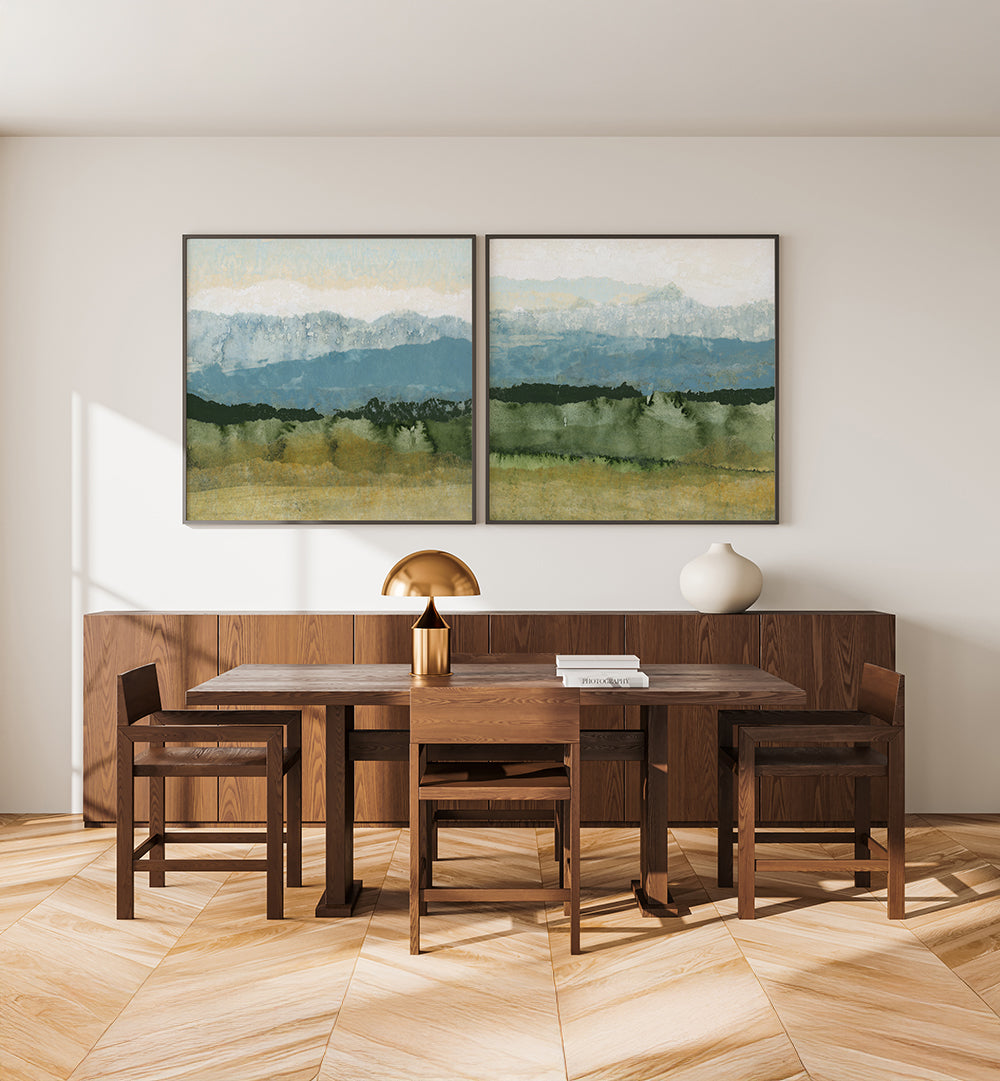 MOUNTAIN MIST , SET OF 2 PAINTINGS