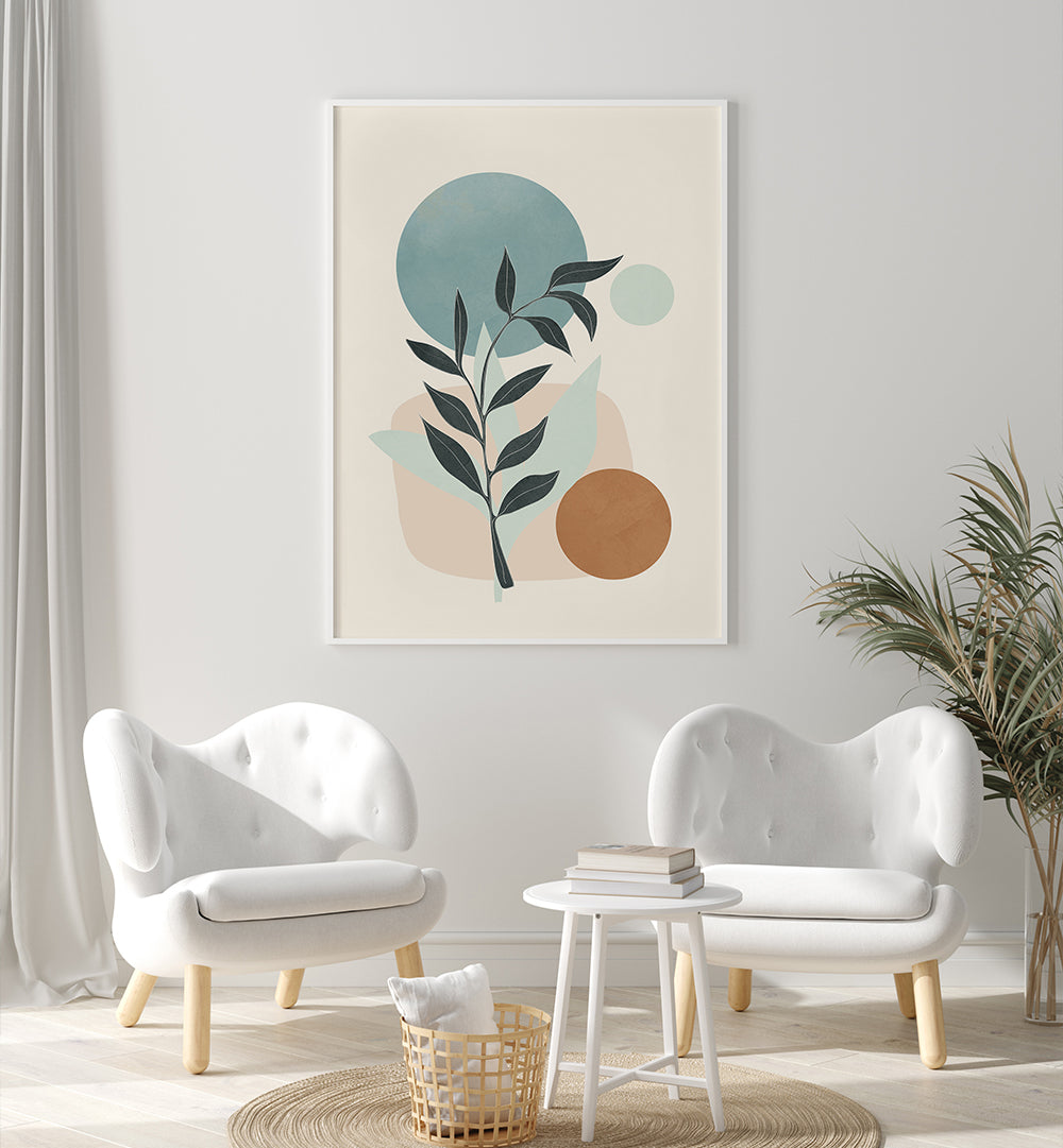 AZZURRO SHAPES II , BOHO ART PAINTINGS