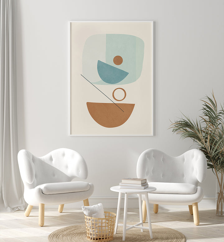 AZZURRO SHAPES IV , BOHO ART PAINTINGS