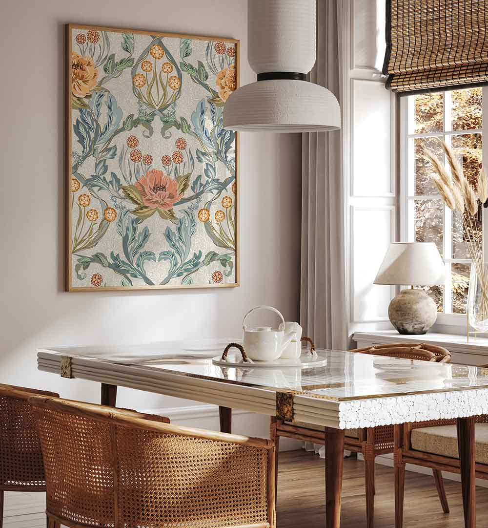 Captivating ANTIQUE PATTERN IV, PATTERN ART PRINTS, enhancing modern decor with its exquisite floral design.
