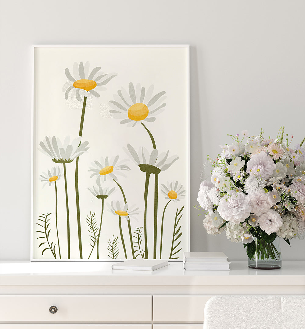 SUMMER FLOWERS I , FLORAL FLOWER PAINTINGS