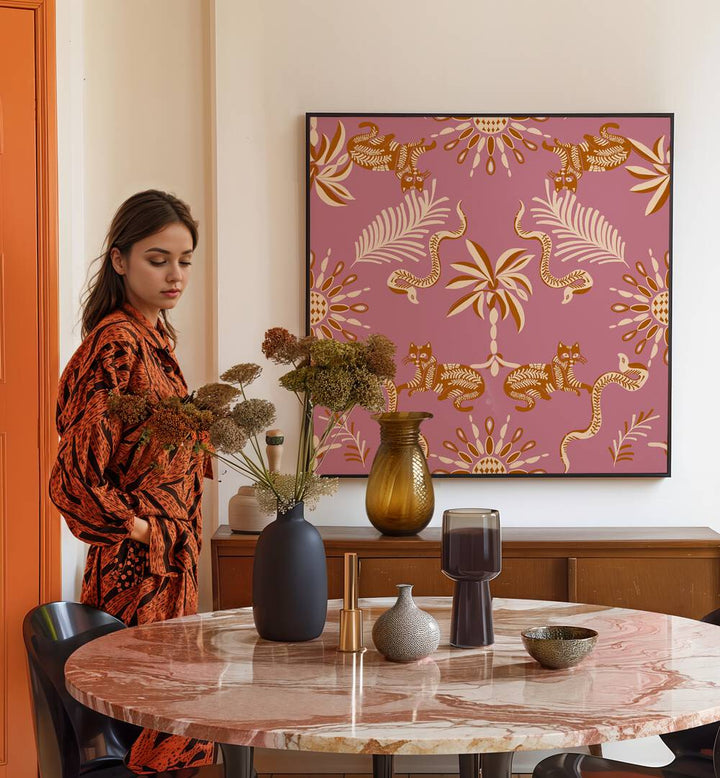 Elegant autumn nature fashion posters adorn a stylish room, featuring warm hues and artistic charm. Perfect for decor.