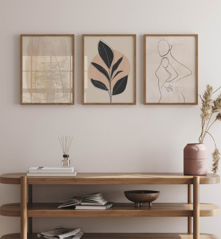 Enhance your space with the TRANQUIL ESSENCE SET, SET OF 3 PAINTINGS, featuring serene and harmonious artwork.