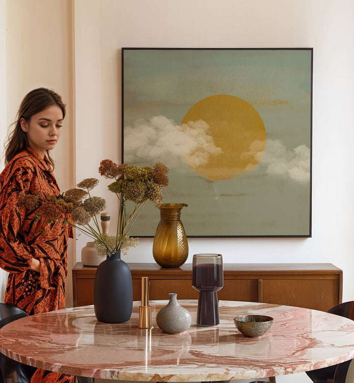 Transform your space with SUN A CLOUDS, BOHO ART PAINTINGS, enhancing your walls with bohemian charm and creativity.