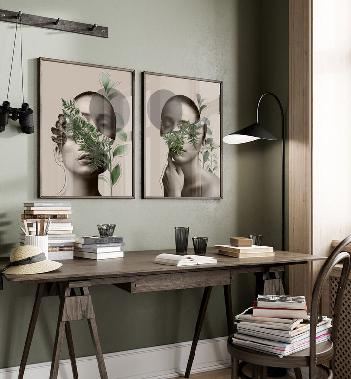 Discover the FLORA VEILED FACES SET, SET OF 2 PAINTINGS, blending nature and elegance for your art collection.