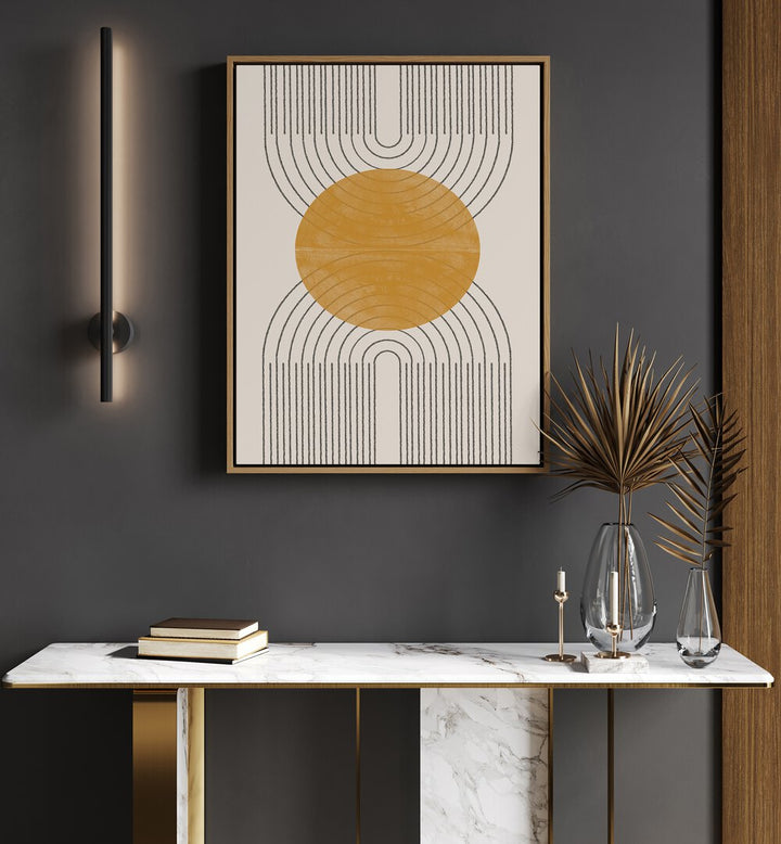 Elevate your decor with PERFECT POINT YELLOW, BOHO ART PAINTINGS, showcasing warm bohemian style. Perfect for any room.