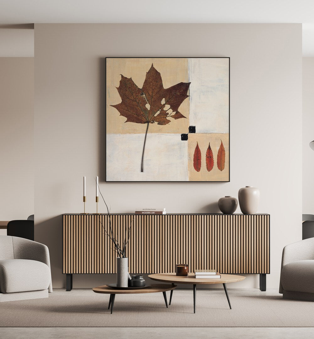 AUTUMN LEAF HARMONY, FLORAL FLOWER PAINTINGS showcase a stunning leaf design, perfect for enhancing any living space.