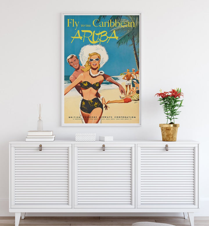 ARUBA I, VINTAGE TRAVEL POSTERS showcase stunning beach scenes, perfect for adding charm to your home decor.