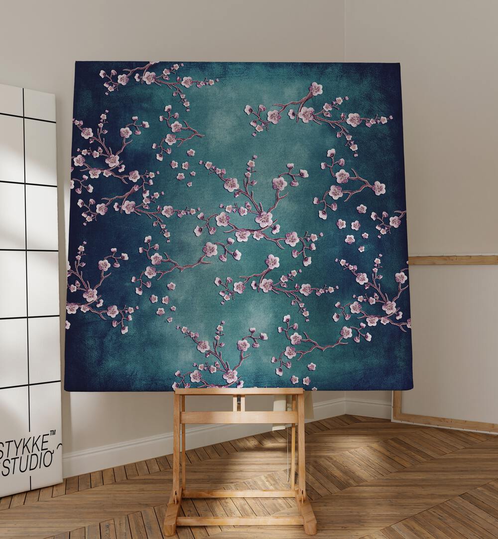 Captivating CHERRY BLOSSOM DREAM, FLORAL FLOWER PAINTINGS on display, perfect for adding elegance to any space.