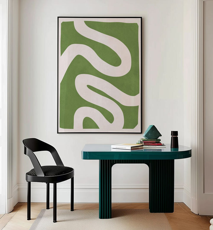 Elegant interior showcasing EXPRESSIVE LINES II, ABSTRACT PAINTINGS, enhancing creativity in artistic spaces.