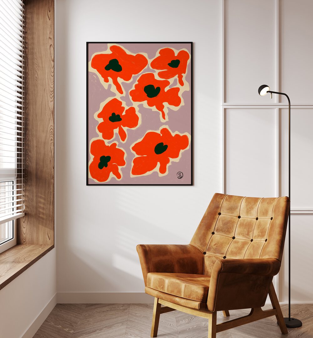 Vibrant POPPY, FLORAL FLOWER PAINTINGS add elegance and warmth to your living space, perfect for any room.