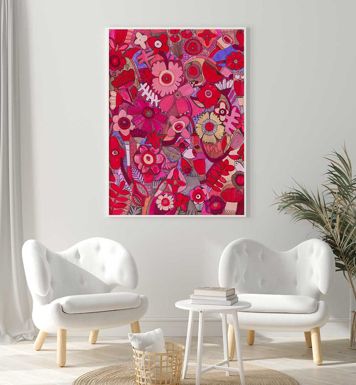 HOT PINK DELIGHT , FLORAL FLOWER PAINTINGS