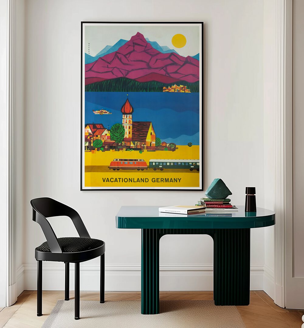 Colorful GERMANY I, VINTAGE TRAVEL POSTERS showcase iconic landscapes, enhancing any space with wanderlust.